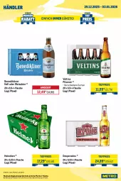 Gazetka promocyjna Metro - Wochen-Angebote Händler - Gazetka - ważna od 03.01 do 03.01.2026 - strona 4 - produkty: angebot, Benediktiner, bier, desperados, eis, flasche, getränk, getränke, heineken, Palette, pils, pilsener, reis, Ti, tiefpreis, veltins, veltins pilsener, weissbier
