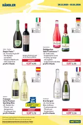 Gazetka promocyjna Metro - Wochen-Angebote Händler - Gazetka - ważna od 03.01 do 03.01.2026 - strona 7 - produkty: angebot, auer, brut, brut dargent, chardonnay, coupon, de blancs, doppio passo, ecco, eis, flasche, freixenet, frucht, fruchtsecco, getränk, getränke, Holz, honig, Metro, Palette, passo, pfirsich, primitivo, reis, rotkäppchen, sekt, Ti