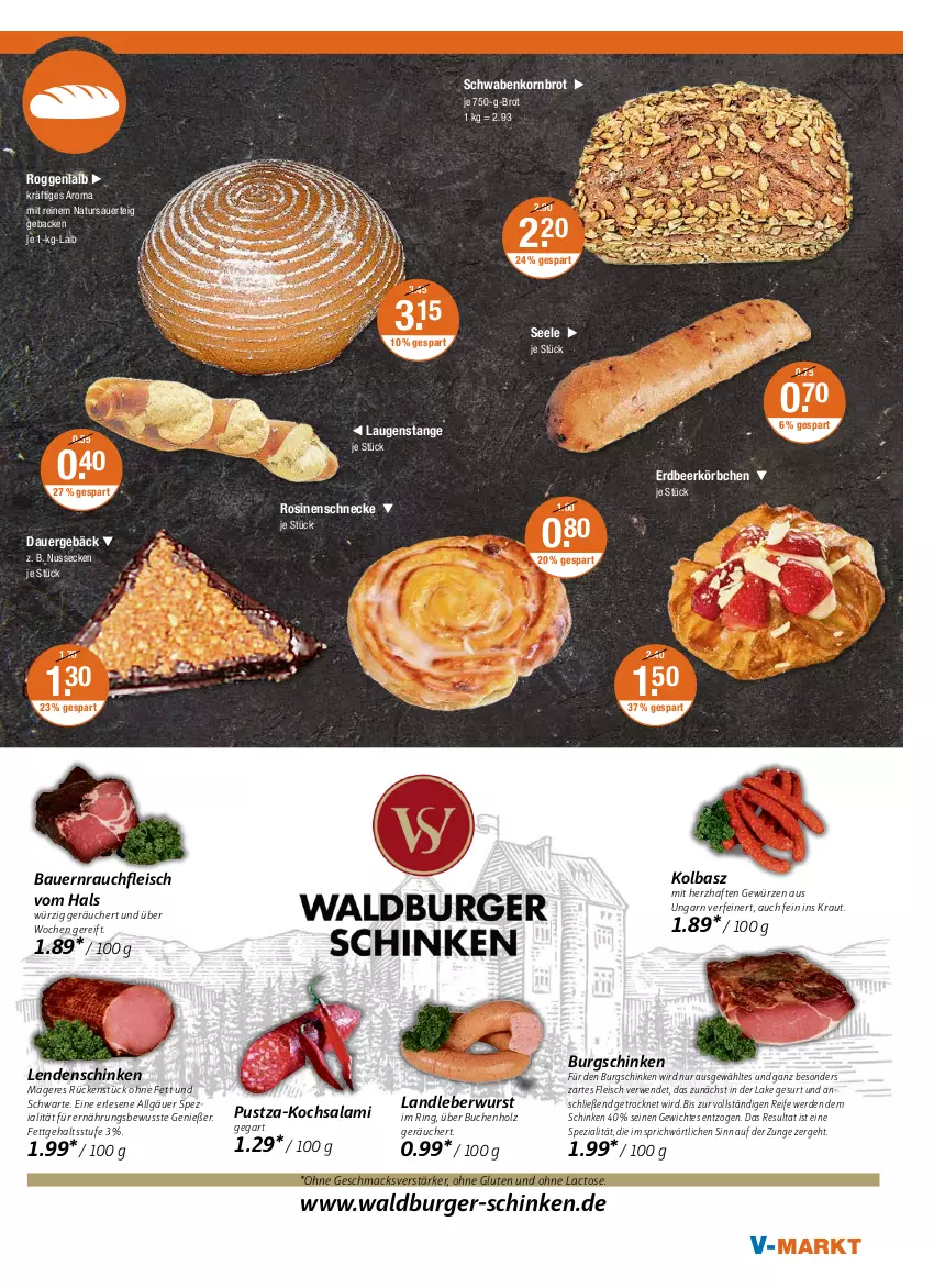 Aktueller Prospekt Vmarkt - V-Markt - von 12.05 bis 18.05.2022 - strona 5 - produkty: auer, Bau, Bauer, brot, buch, burger, eis, erde, fleisch, geback, gewürz, Holz, je 750-g-brot, Körbchen, korn, Kornbrot, Kraut, landleberwurst, Laugenstange, leberwurst, LG, mac, natur, nuss, Rauch, ring, Rosinenschnecke, rwe, salami, schinken, Spezi, Ti, wurst