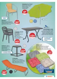 Gazetka promocyjna Vmarkt - V-Markt - Gazetka - ważna od 18.05 do 18.05.2022 - strona 21 - produkty: armlehnen, Bank, Bau, baumwolle, beistelltisch, eis, ente, hocker, HP, kissen, klapptisch, lack, latte, LG, Liege, natur, orange, Ria, rwe, Schere, Sitzhöhe, sitzkissen, sonnenschirm, Stapelhocker, stapelstuhl, stuhl, Ti, tisch, tischplatte, wolle