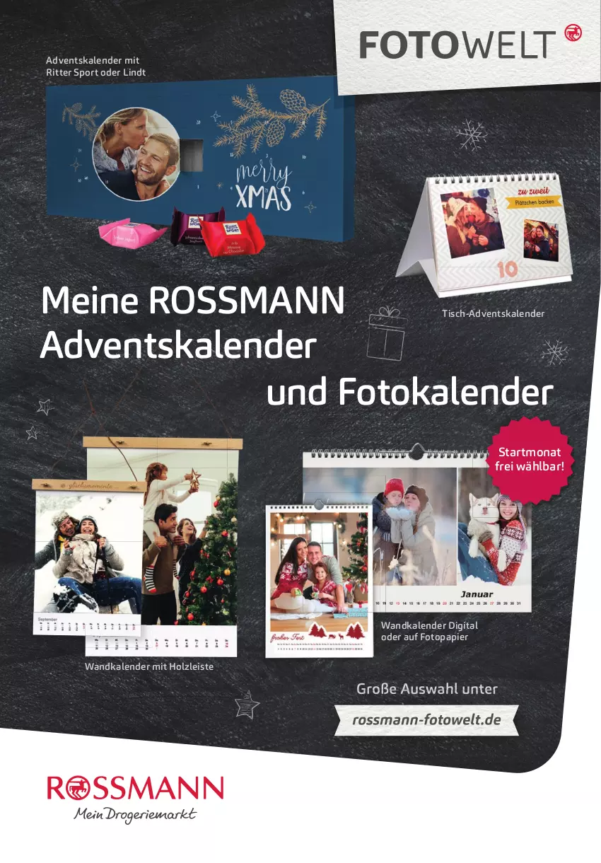 Aktueller Prospekt Rossmann - Prospekte - von 01.10 bis 31.10.2023 - strona 97 - produkty: Adventskalender, eis, Fotokalender, Holz, lindt, ndk, papier, ritter, ritter sport, Sport, Ti, tisch, Wandkalender