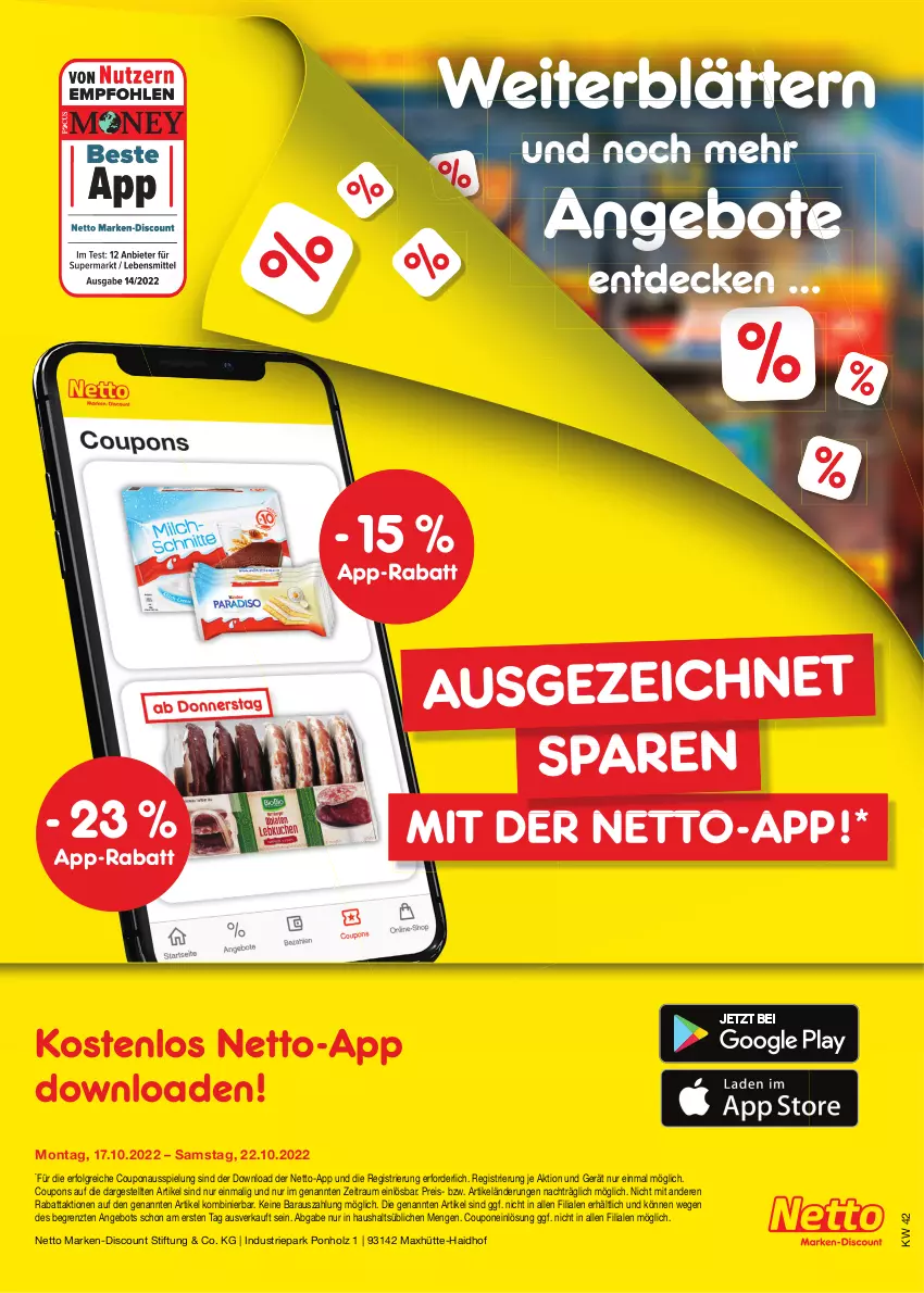 Aktueller Prospekt Netto Marken-Discount - Filial-Angebote - von 17.10 bis 22.10.2022 - strona 41 - produkty: angebot, angebote, coupon, coupons, decke, discount, eis, Holz, LG, marken-discount, reis, Ti, ZTE