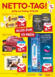 Gazetka promocyjna Netto Marken-Discount - Filial-Angebote - Gazetka - ważna od 22.10 do 22.10.2022 - strona 39 - produkty: angebot, batterie, batterien, beef, bestpreis, bohne, bohnen, butter, eis, espresso, getränk, getränke, golden toast, jacobs, jungbullen, kaffee, kaffeebohnen, korn, oder espresso, reis, roastbeef, Soda, sodastream, Sprudel, Ti, toast, wasser, ZTE