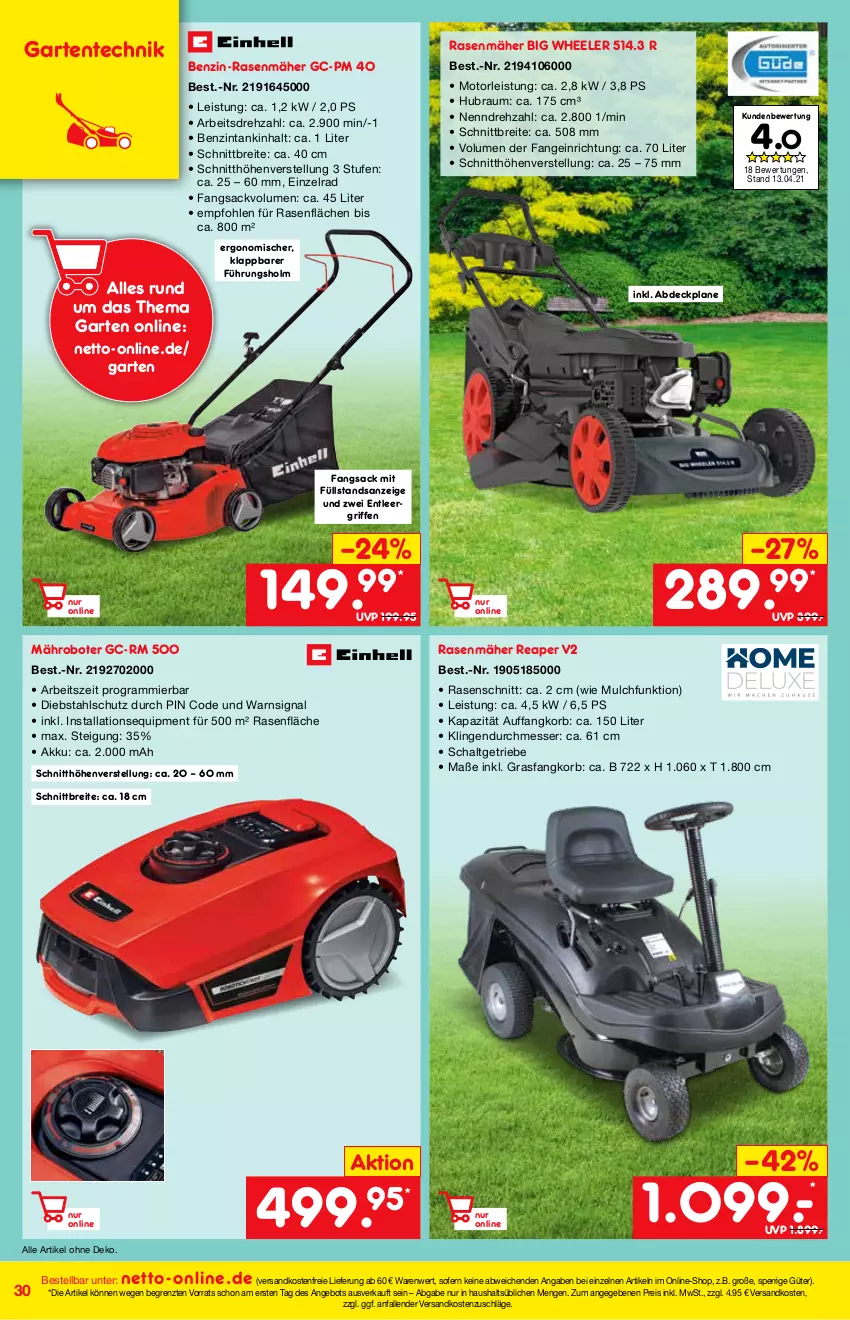 Aktueller Prospekt Netto Marken-Discount - Online-Magazin Mai - von 01.05 bis 31.05.2021 - strona 30