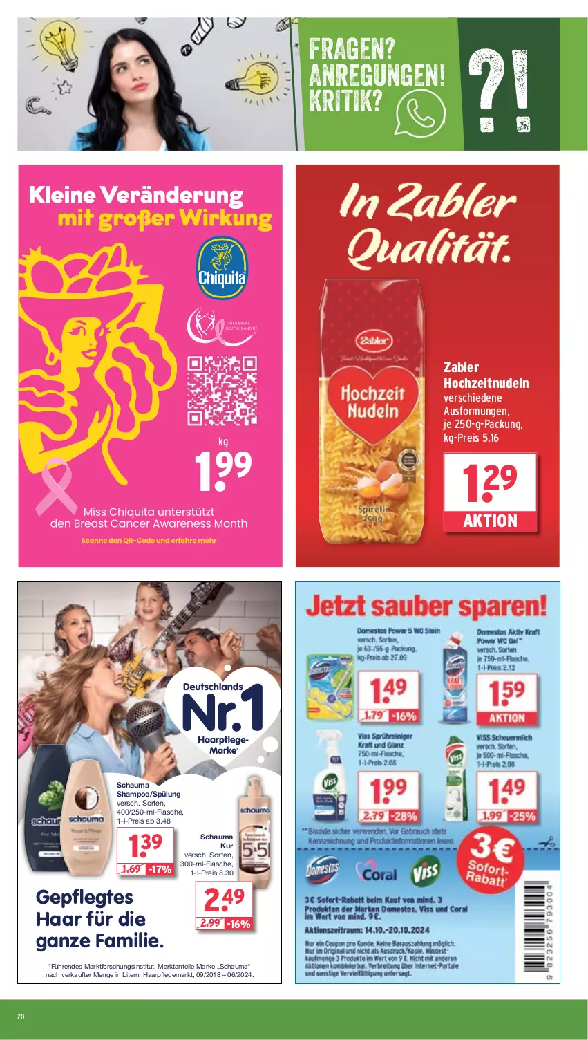 Aktueller Prospekt Wasgau - von 14.10 bis 19.10.2024 - strona 20 - produkty: eis, flasche, haarpflege, je 250-g-packung, nudel, nudeln, reis, schauma, schauma shampoo, shampoo, spülung, Ti, Zabler