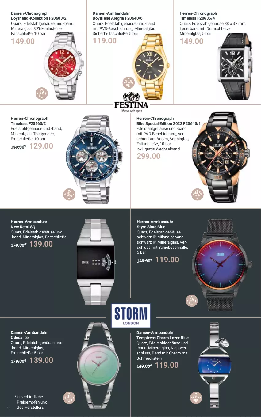 Aktueller Prospekt Globus - Prospekte - von 19.12 bis 31.12.2022 - strona 6 - produkty: Armband, Armbanduhr, edelstahl, eis, elle, LG, reis, Ria, Schmuck, teller, Ti, uhr