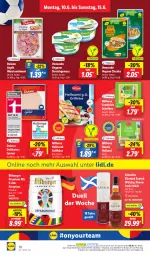 Gazetka promocyjna Lidl - Aktionsprospekt - Gazetka - ważna od 15.06 do 15.06.2024 - strona 12 - produkty: angebot, bitburger, blended scotch, blended scotch whisky, Bona, burger, coupon, dulano, Finish, gouda, grill, Grillkäse, Halloumi, Käse, lyoner, Milbona, ndk, nuss, pils, premium pils, sandwich, Schal, Schale, schott, scotch, scotch whisky, spitzenqualität, Ti, whisky, wurst, Yo