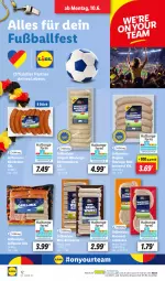 Gazetka promocyjna Lidl - Aktionsprospekt - Gazetka - ważna od 15.06 do 15.06.2024 - strona 16 - produkty: ball, Berger, bratwurst, eis, Fußball, gin, grill, Grillwurst, Käse, Käsekrainer, Meister, ndk, nürnberger, original thüringer, ring, rostbratwurst, Schal, Schale, thüringer rostbratwurst, Ti, wurst, Yo