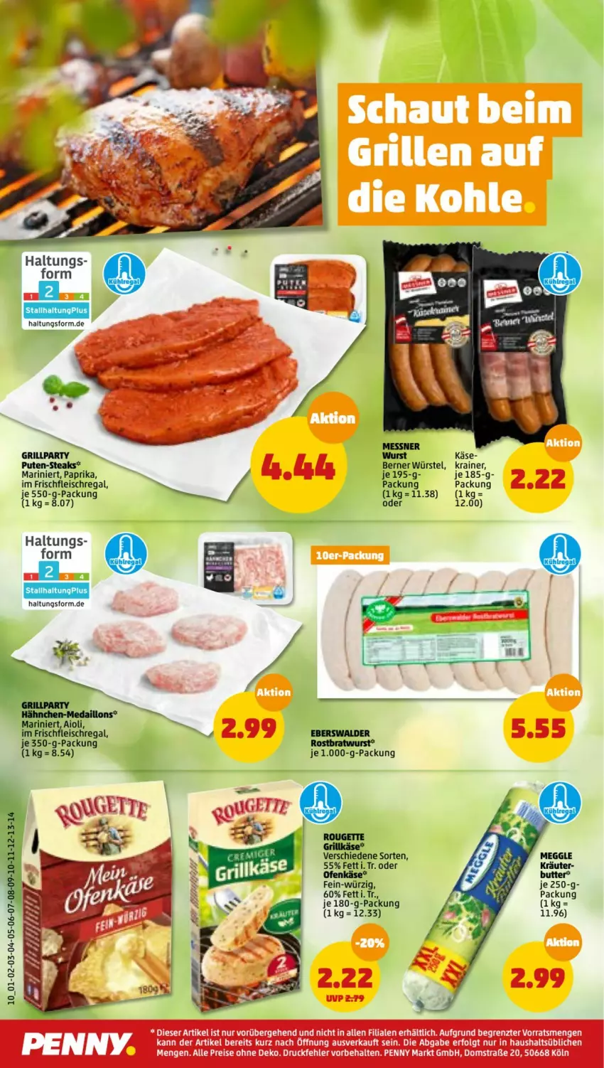 Aktueller Prospekt Penny - Prospekte - von 23.05 bis 28.05.2022 - strona 10 - produkty: bratwurst, eis, fleisch, grill, Grillkäse, Käse, paprika, pute, regal, rel, rostbratwurst, steak, steaks, Ti, wurst