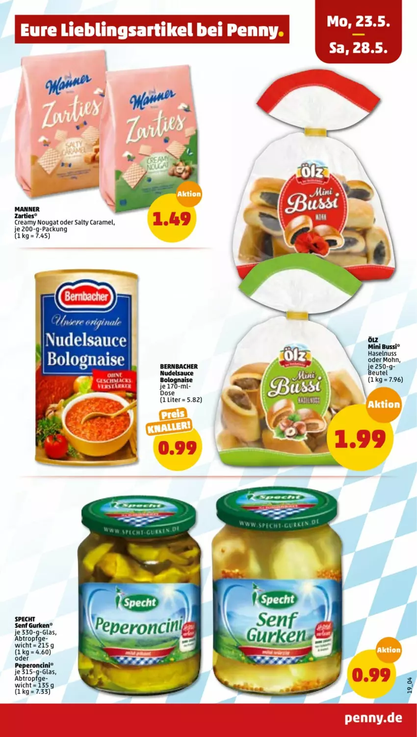 Aktueller Prospekt Penny - Prospekte - von 23.05 bis 28.05.2022 - strona 21 - produkty: beutel, caramel, cin, gurke, gurken, Manner, nudel, sauce, senf, specht, Ti