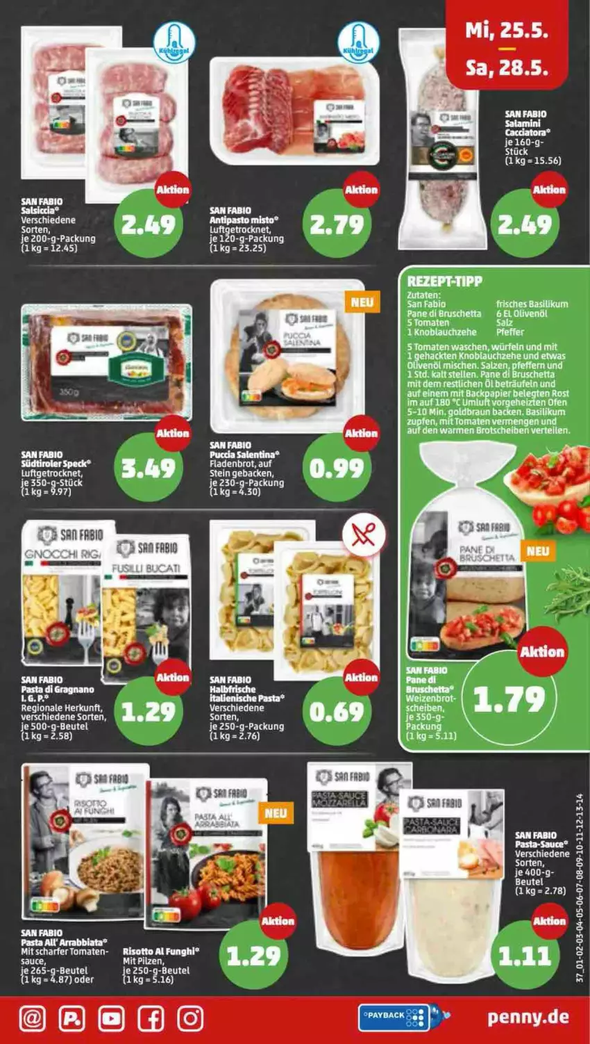 Aktueller Prospekt Penny - Prospekte - von 23.05 bis 28.05.2022 - strona 39 - produkty: basilikum, beutel, bio, braun, brot, Fladenbrot, je 250-g-packung, knoblauch, LG, papier, pasta, pasta-sauce, pilze, risotto, ritter, salami, salz, sauce, tee, Ti, tomate, tomaten