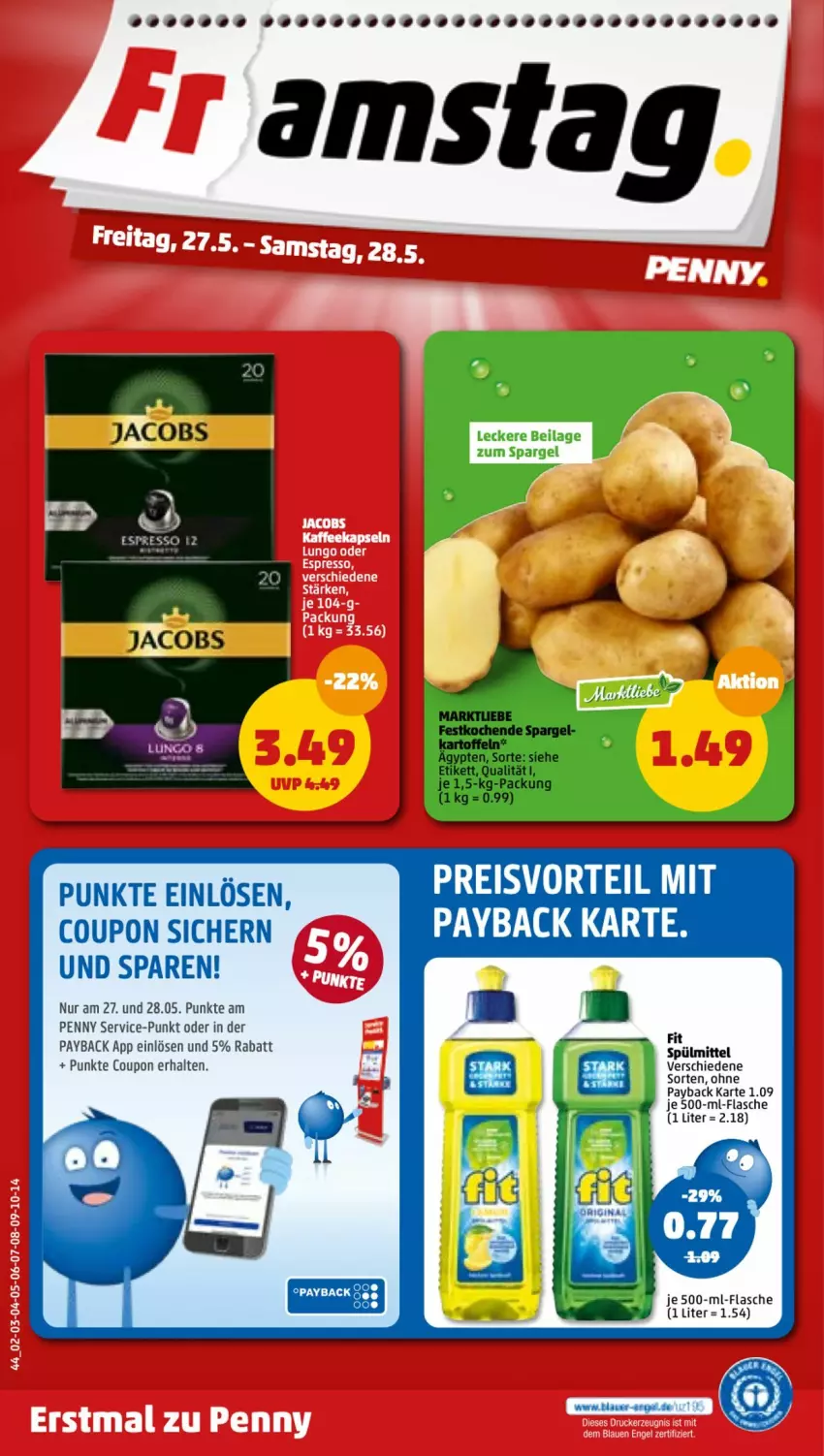 Aktueller Prospekt Penny - Prospekte - von 23.05 bis 28.05.2022 - strona 44 - produkty: Bau, coupon, flasche, ilag, je 500-ml-flasche, payback, spargel