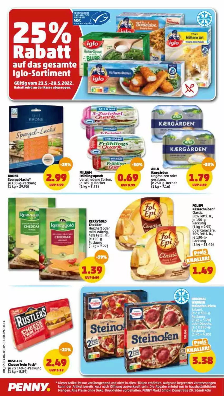 Aktueller Prospekt Penny - Prospekte - von 23.05 bis 28.05.2022 - strona 8 - produkty: Becher, cheddar, eis, Käse, käsescheiben, kerrygold, milram, quark, reis, rel, salz, Ti, ZTE