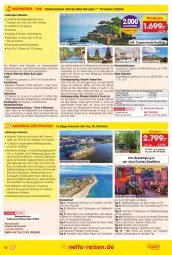 Gazetka promocyjna Netto Marken-Discount - Reise-Angebote September - Gazetka - ważna od 30.09 do 30.09.2023 - strona 14 - produkty: anreisetermine, arlo, Bad, Bau, buch, cola, dusche, eis, Elan, elle, ente, Garten, gin, Heu, kaffee, klimatisierten reisebus, kühlschrank, Liege, mab, Mode, pool, pril, rama, reis, reiseveranstalter, reiseverlauf, rezept, rouge, sac, Schrank, sim, südwest, tee, Ti, tisch, trendtours touristik gmbh, tücher, uhr, wasser, Yo, zimmerbeispiel, ZTE