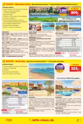 Gazetka promocyjna Netto Marken-Discount - Reise-Angebote September - Gazetka - ważna od 30.09 do 30.09.2023 - strona 7 - produkty: alkohol, alkoholische getränke, anreisetermine, Bad, ball, Brei, buch, dusche, eis, ente, erde, Garten, getränk, getränke, kaffee, Kinder, kuchen, Liege, pool, pril, reis, reiseveranstalter, reiseverlauf, rezept, Ria, schirme, sim, snack, snacks, sonnenschirm, Sport, Ti, tisch, tücher, uhr, wasser, zimmerbeispiel