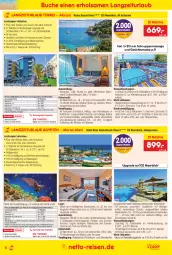 Gazetka promocyjna Netto Marken-Discount - Reise-Angebote September - Gazetka - ważna od 30.09 do 30.09.2023 - strona 8 - produkty: alkohol, alkoholische getränke, anreisetermine, Bad, buch, dusche, eis, ente, Garten, Gesichtsmaske, getränk, getränke, gsw, kaffee, Kinder, korb, kuchen, Liege, mars, Maske, obst, pool, pril, reis, reiseveranstalter, rel, rezept, schirme, snack, snacks, sonnenschirm, Ti, tisch, tücher, uhr, wasser, wein, zimmerbeispiel