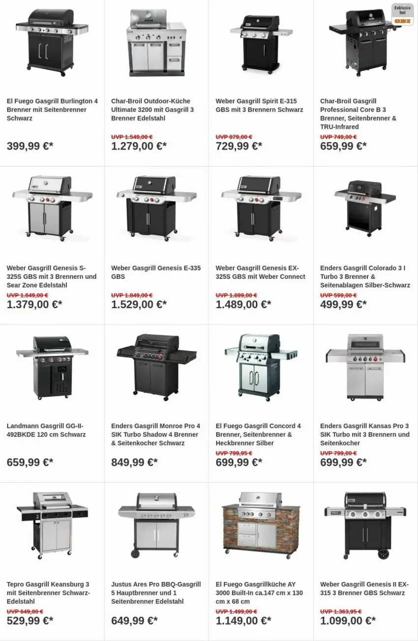 Aktueller Prospekt Obi - Prospekte - von 28.11 bis 06.12.2023 - strona 12 - produkty: char-broil, edelstahl, enders, gasgrill, grill, Kocher, küche, tepro, Ti, weber