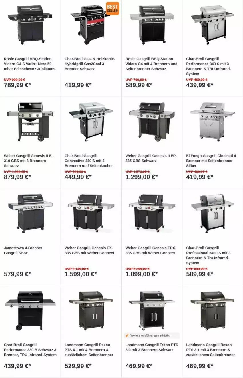 Aktueller Prospekt Obi - Prospekte - von 28.11 bis 06.12.2023 - strona 13 - produkty: char-broil, cin, gasgrill, grill, Holz, holzkohle, Jubiläums, Kocher, nero, rösle, Ti, weber