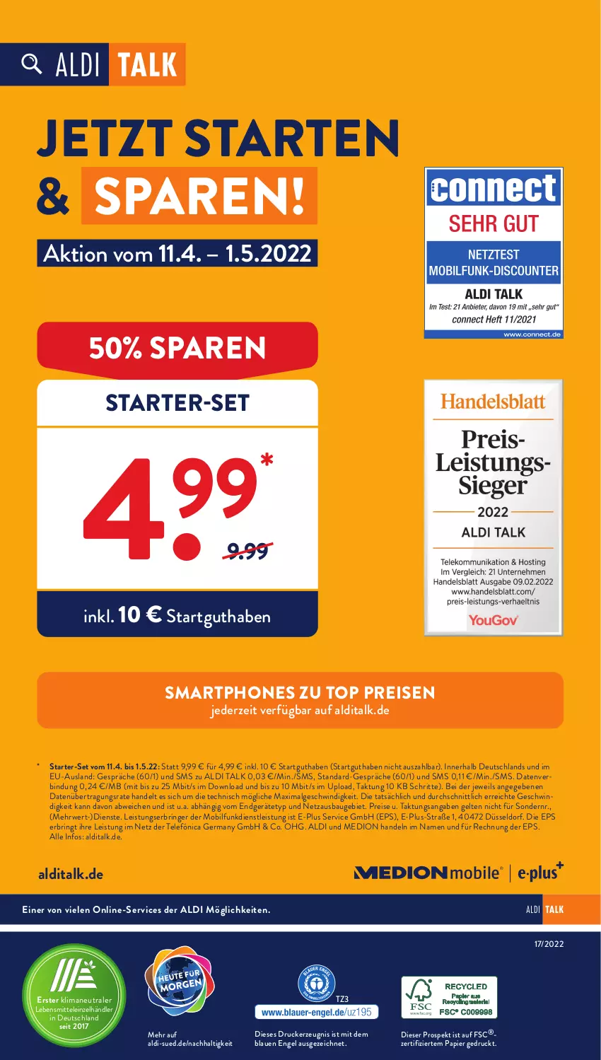 Aktueller Prospekt AldiSud - ALDI Aktuell - von 25.04 bis 30.04.2022 - strona 53 - produkty: aldi, aldi talk, Bau, drucker, eis, Engel, Germ, kerze, lebensmittel, LG, medion, papier, reis, ring, rwe, smartphone, smartphones, Ti, usb