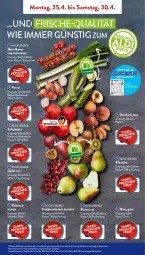 Gazetka promocyjna AldiSud - ALDI Aktuell - Gazetka - ważna od 30.04 do 30.04.2022 - strona 3 - produkty: aldi, ambia, bio, Birnen, eis, frucht, kiwi, lebensmittel, LG, natur, passionsfrucht, pfirsich, pfirsiche, Rauch, reis, rispentomaten, Schal, Schale, Schalotte, Ti, tomate, tomaten, trauben, Yo, zucchini