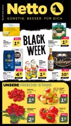 Gazetka promocyjna Netto - Woche 47 - Gazetka - ważna od 26.11 do 26.11.2022 - strona 1 - produkty: auer, Bau, Bauer, beere, beeren, bergader, Berger, bohne, bohnen, butter, himbeer, himbeere, himbeeren, kaffee, kaffeebohnen, Käse, Kinder, kinder schokolade, markenbutter, paprika, paprika rot, pils, pilsner, radeberger, radeberger pilsner, schoko, schokolade, Ti, topf, Weihnachtsstern