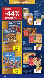 Gazetka promocyjna AldiSud - IN ZWEI WOCHEN - Gazetka - ważna od 31.12 do 31.12.2022 - strona 14 - produkty: aldi, eis, gewürz, gin, gouda, Käse, kräuter, kräutern, LG, mozzarella, Ofen, original wagner, piccolinis, pizza, reis, rel, snack, steinofen, Ti, veggie, wagner, würfel