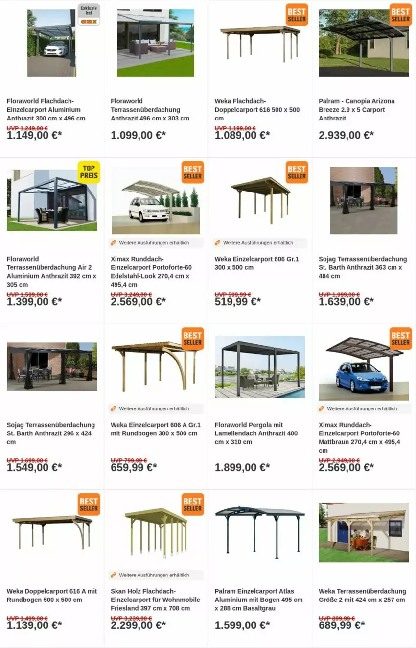 Aktueller Prospekt Obi - Prospekte - von 24.12.2025 bis 01.01.2026 - strona 2 - produkty: braun, bree, Carport, edelstahl, elle, Holz, soja, Terrassenüberdachung, weka