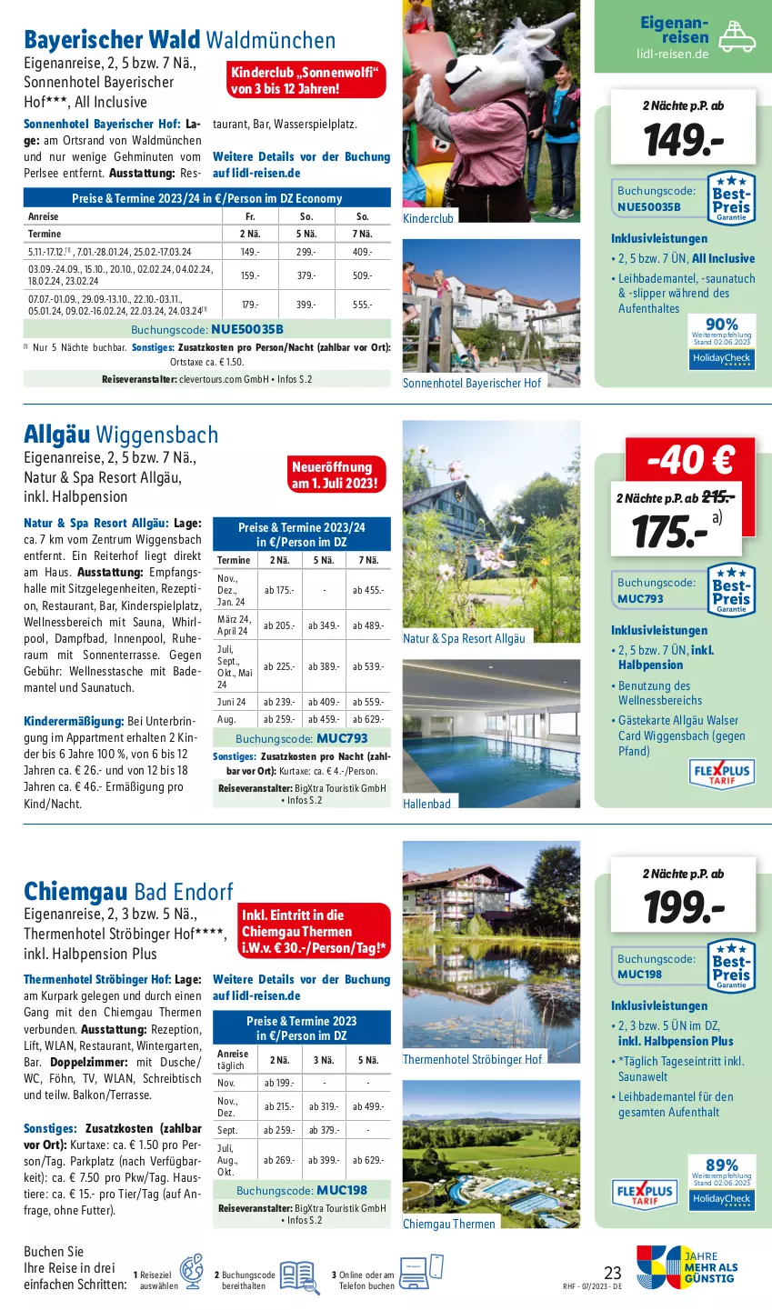 Aktueller Prospekt Lidl - Juli Reise-Highlights - von 28.06 bis 31.07.2023 - strona 23 - produkty: axe, Bad, Bademantel, buch, dusche, eis, ente, Garten, inklusivleistungen, innenpool, Kinder, Kinderspiel, kurtaxe, LG, Mantel, natur, pool, pril, reis, reiseveranstalter, rezept, rum, Saunatuch, schreibtisch, slip, Slipper, Tasche, telefon, Ti, Tiere, tisch, tuc, walser, wasser, wellnessbereich