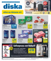 Gazetka promocyjna Diska - Prospekte - Gazetka - ważna od 15.07 do 15.07.2023 - strona 1 - produkty: aktionspreis, angebot, angebote, auto, ball, bier, bio, butter, deka, eis, fleisch, gutschein, kaffee, kaffeemaschine, lachs, LG, lungo, milka, milka schokolade, mönchshof, mövenpick, mövenpick kaffee, nuss, pfirsich, pfirsiche, plattpfirsiche, reis, Schal, Schale, schoko, schokolade, schwein, schweine, Schweinelachs, tasse, Ti, tisch, wasser, wassertank, wein, weine, ZTE