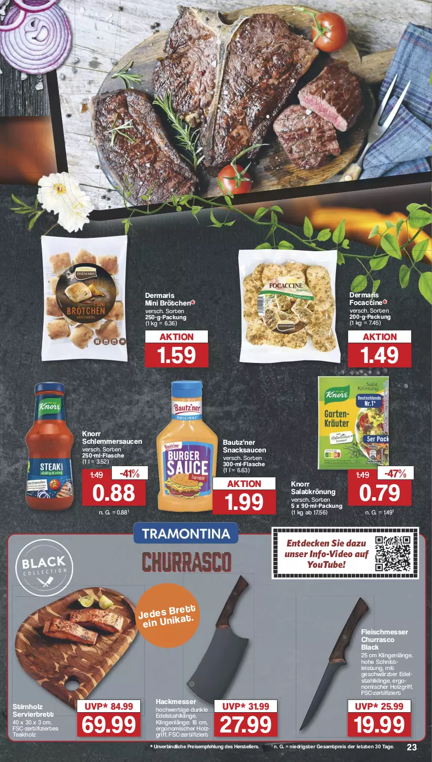 Aktueller Prospekt Famila - Prospekte - von 13.05 bis 18.05.2024 - strona 23 - produkty: ACC, Bau, brötchen, cin, decke, deo, edelstahl, eis, elle, flasche, fleisch, Holz, knorr, lack, messer, reis, salat, salatkrönung, sauce, saucen, schlemmersauce, schlemmersaucen, snack, snacks, teller, Ti, Yo, ZTE