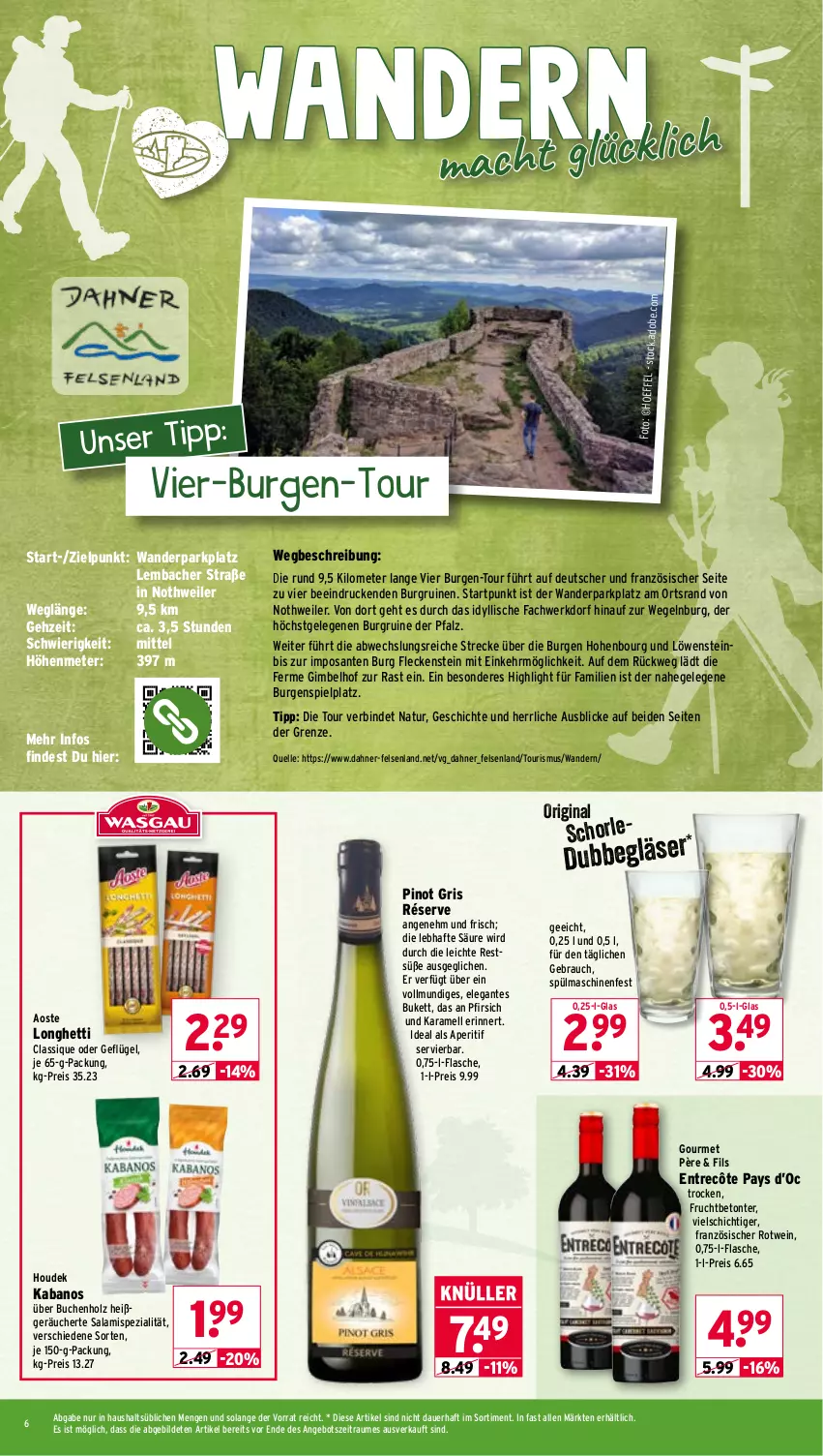 Aktueller Prospekt Wasgau - von 31.08 bis 05.09.2026 - strona 6 - produkty: angebot, aperitif, auer, buch, eis, elle, entrecôte, flasche, frucht, Geflügel, gin, Gläser, Holz, houdek, kabanos, karamell, natur, pfirsich, Pinot, Rauch, reis, rotwein, salami, SANTE, schorle, Spezi, spülmaschinen, Ti, usb, wein