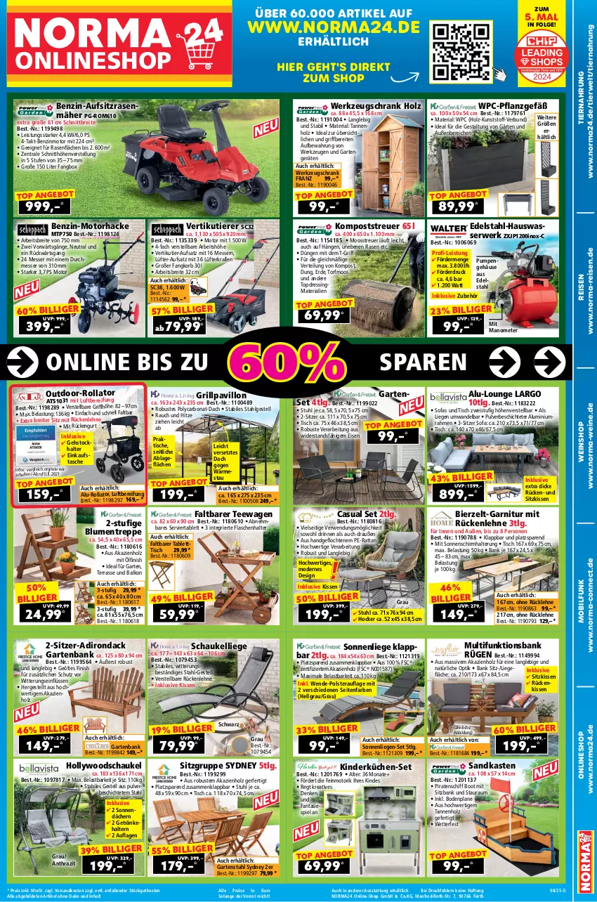 Aktueller Prospekt Norma - Norma - von 07.02 bis 23.02.2025 - strona 1 - produkty: angebot, Bank, blume, blumen, Blumentreppe, Bona, Brei, dressing, edelstahl, Einkaufstasche, eis, erde, fanta, Finish, flasche, garnitur, Garten, gartenbank, gartenstuhl, getränk, getränke, getränkehalter, grill, Grillpavillon, hocker, hollywoodschaukel, Holz, Kinder, kissen, korb, küche, Küchen, LG, Liege, messer, Mode, ndk, pavillon, rasen, rasenmäher, Rauch, reis, Ria, Rückenkissen, rückenlehne, rwe, Sandkasten, Schaukel, Schaukelliege, Schrank, senf, Serviertablett, sitzbank, sitzkissen, Sofa, sonnenliege, sonnenschirm, Sonnenschirmhalter, stuhl, tablet, tablett, Tasche, tee, Ti, Tiere, tiernahrung, tisch, wein, weine, weinshop, werkzeug, werkzeuge, Zelt, ZTE