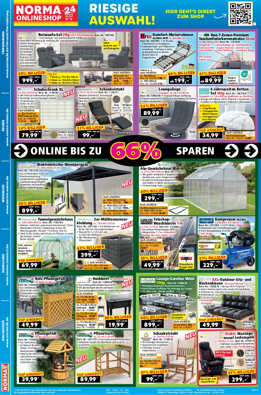 Aktueller Prospekt Norma - Norma - von 07.02 bis 23.02.2025 - strona 2 - produkty: adapter, angebot, aufbewahrungsbox, Bau, baumwolle, bett, Betten, bio, blume, blumen, braun, brunnen, bürste, decke, eis, elle, erde, federkern, federkernmatratze, fenster, fernbedienung, garnitur, gefu, getränk, getränke, getränkehalter, Gewächshaus, glasplatte, Holz, kernmatratze, kissen, Klammern, kleid, Kleidung, kompressor, kopfkissen, lamm, latte, LG, Liege, matratze, messer, Motorrahmen, nackenstützkissen, ndk, paar schuhe, Palette, pflanze, pflanzen, Pflanzkasten, reis, rel, Ria, Rückenkissen, rückenlehne, rwe, Schaukel, Schrank, schuhe, schuhschrank, sessel, sitzkissen, Sofa, sonoma eiche, steppbett, stuhl, Tasche, taschen, taschenfederkernmatratze, Teleskop, Ti, tiernahrung, tisch, trolli, wasser, wein, weine, weinshop, wolle, ZTE