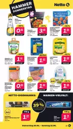 Gazetka promocyjna Netto - Woche 25 - Gazetka - ważna od 22.06 do 22.06.2024 - strona 23 - produkty: almette, Berger, braten, creme, emmentaler, fertiggericht, gin, heinrichsthaler, hering, Herings, Käse, keks, lack, leberkäs, leberkäse, leerdammer, Mett, Ofen, oreo, original wagner, piccolinis, radeberger, rama, rama cremefine, Rauch, ring, salami, steinofen, Ti, wagner, wurst, Yo, YouCook