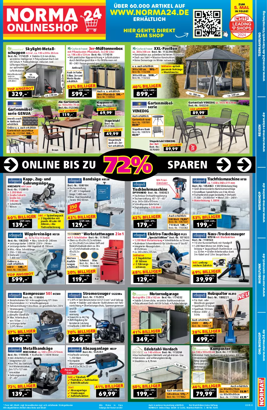 Aktueller Prospekt Norma - Norma - von 04.01 bis 19.01.2025 - strona 1 - produkty: aldi, angebot, Bank, Bona, braun, Brei, edelstahl, eis, Elan, Elektro, Garten, gartenmöbel, gartentisch, Gehrungssäge, gsw, Holz, Holzspalter, klappsessel, Komposter, kompressor, kraft, LG, messer, möbel, moskitonetz, ndk, pavillon, Pflanzkasten, reis, reiss, Ria, rum, rwe, sac, säge, schlauch, schubladen, sessel, stapelstuhl, staubsauger, stuhl, Tauchsäge, Ti, tiernahrung, tisch, Tischbohrmaschine, Trockensauger, uv-schutz, wein, weine, weinshop