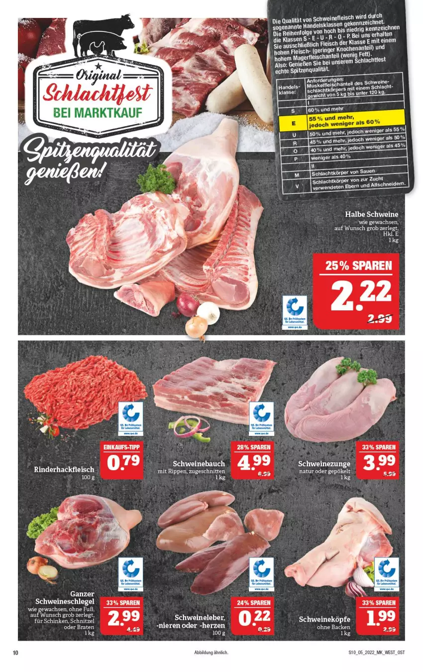 Aktueller Prospekt Marktkauf - Prospekt - von 30.01 bis 05.02.2022 - strona 14 - produkty: eis, ente, fleisch, LG, natur, ring, Rippen, rwe, schnitten, schnitzel, schwein, schweine, Schweinezunge, spitzenqualität, Ti, wein, weine