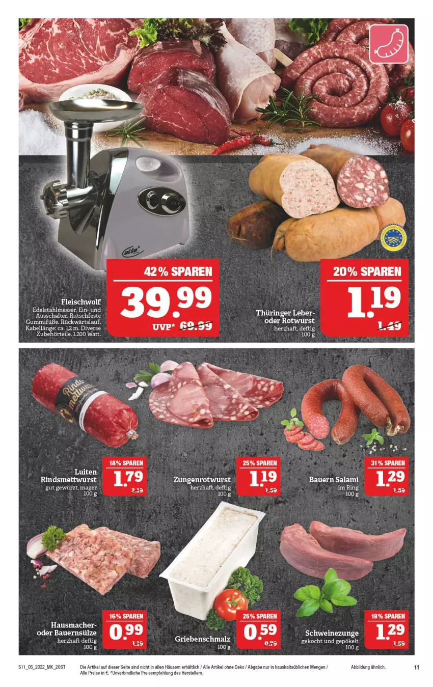 Aktueller Prospekt Marktkauf - Prospekt - von 30.01 bis 05.02.2022 - strona 15 - produkty: auer, Bau, Bauer, edelstahl, edelstahlmesser, eis, elle, fleisch, gewürz, Hausmacher, mac, malz, messer, Mett, mettwurst, reis, rind, ring, Rotwurst, salami, Schal, Schmalz, schwein, schweine, Schweinezunge, teller, Ti, wein, weine, wurst