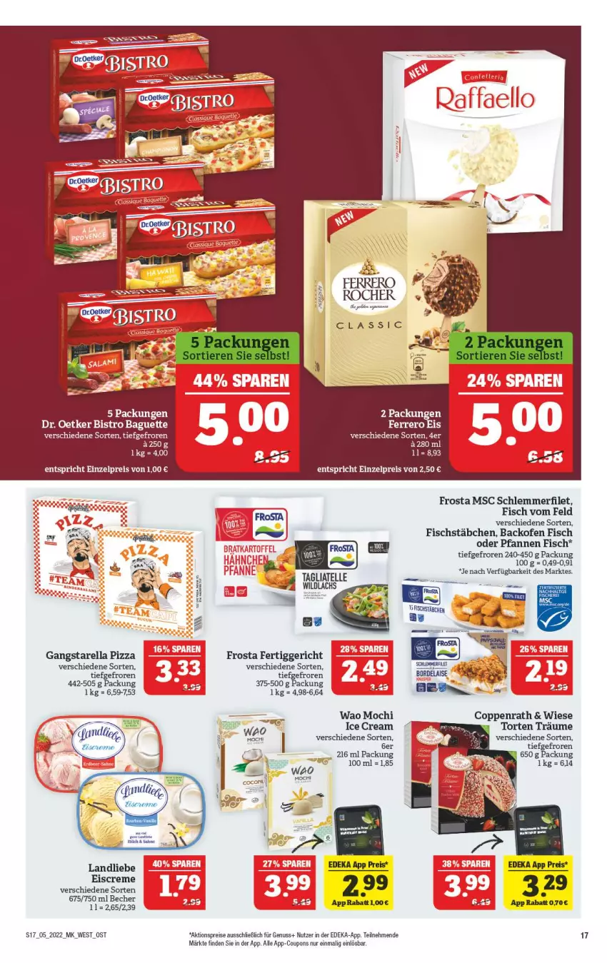 Aktueller Prospekt Marktkauf - Prospekt - von 30.01 bis 05.02.2022 - strona 21 - produkty: aktionspreis, backofen, backofen fisch, baguette, Becher, Bistro Baguette, coppenrath, coupon, coupons, creme, deka, Dr. Oetker, eis, eiscreme, ferrero, fertiggericht, filet, fisch, fischstäbchen, frosta, landliebe, Mochi, nuss, Ofen, pfanne, pfannen, pizza, reis, rel, schlemmerfilet, tee, Ti, torte