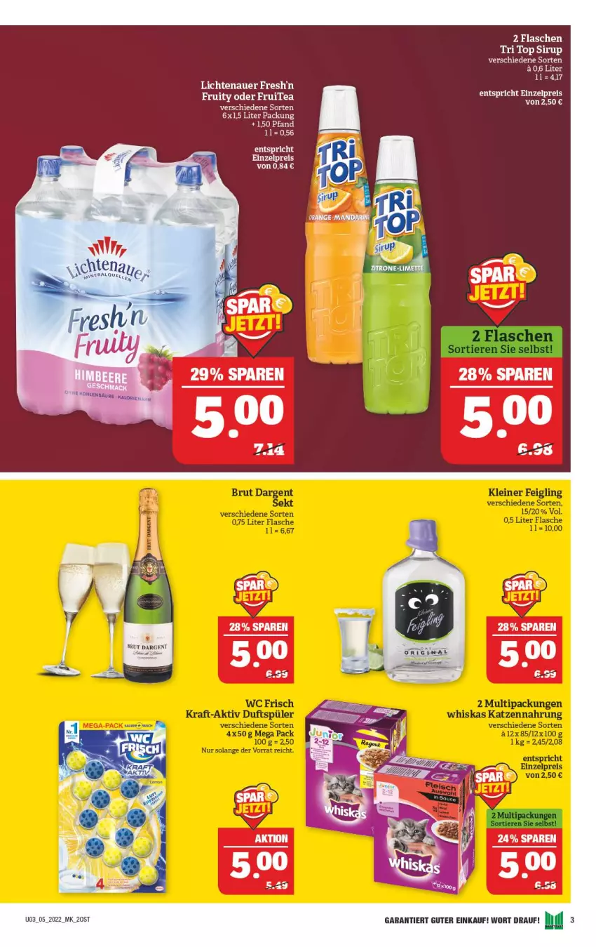 Aktueller Prospekt Marktkauf - Prospekt - von 30.01 bis 05.02.2022 - strona 3 - produkty: auer, brut, flasche, lichtenauer, sirup, Ti