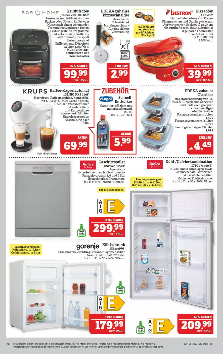 Aktueller Prospekt Marktkauf - Prospekt - von 30.01 bis 05.02.2022 - strona 30 - produkty: aqua, aquastop, auto, Behälter, beleuchtung, besteck, deka, dolce gusto, edelstahl, eis, eiswürfel, Elektro, elle, entkalker, flammkuchen, gabel, gefrierfach, gefrierkombination, geschirr, geschirrspüler, getränk, getränke, gorenje, grill, kaffee, kaffeemaschine, korb, krups, kuchen, kühlschrank, lamm, lieferservice, Mode, nescafe, Ofen, pizza, Pizzaofen, Quiche, reis, Ria, rwe, Schal, Schale, schlauch, Schrank, tee, teller, thermostat, Ti, Tiere, trommel, türanschlag wechselbar, vita, wasser, wassertank, würfel