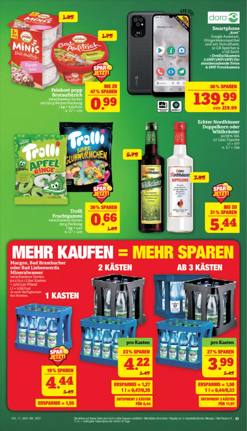 Aktueller Prospekt Marktkauf - Prospekt - von 21.04 bis 27.04.2024 - strona 45 - produkty: Alwa, Bad, Bad Liebenwerda, Becher, doppelkorn, eis, flasche, korn, mineralwasser, reis, Ti, wasser