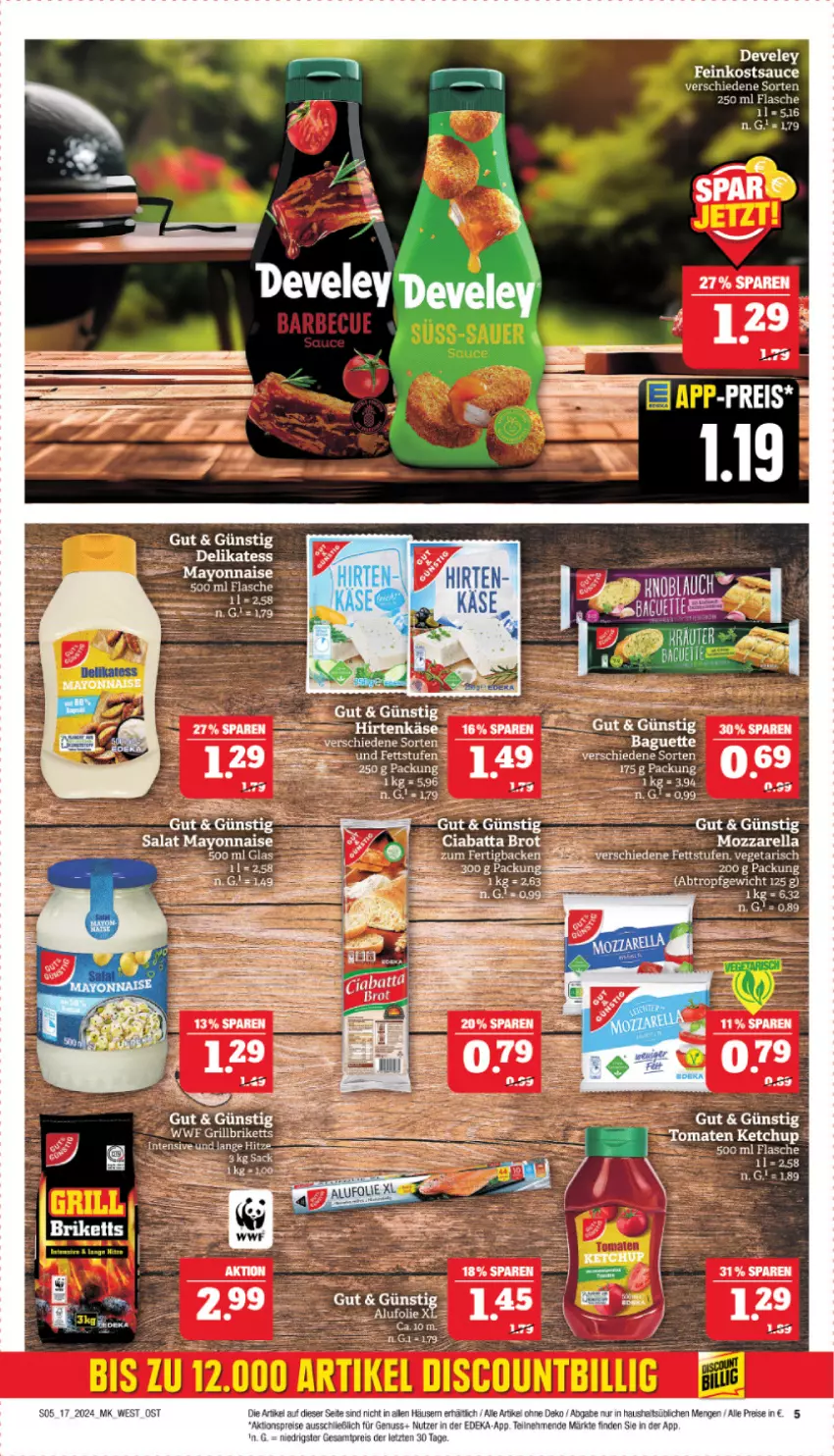 Aktueller Prospekt Marktkauf - Prospekt - von 21.04 bis 27.04.2024 - strona 7 - produkty: aktionspreis, baguette, brot, ciabatta, deka, develey, eis, feinkost, flasche, hirtenkäse, Käse, ketchup, LG, mayonnaise, mozzarella, nuss, reis, rel, salat, sauce, tee, Ti, tomate, tomaten, tomaten ketchup, Yo, ZTE