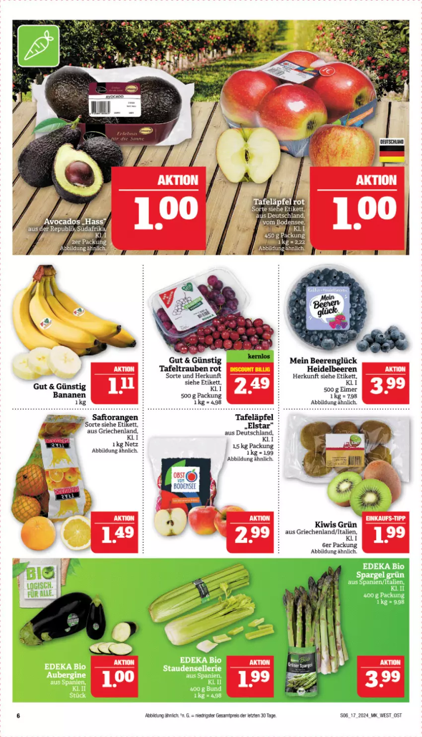 Aktueller Prospekt Marktkauf - Prospekt - von 21.04 bis 27.04.2024 - strona 8 - produkty: beere, beeren, eimer, eis, heidelbeere, heidelbeeren, kiwi, obst, reis, saft, tafeläpfel, tafeltrauben, Ti, trauben, ZTE