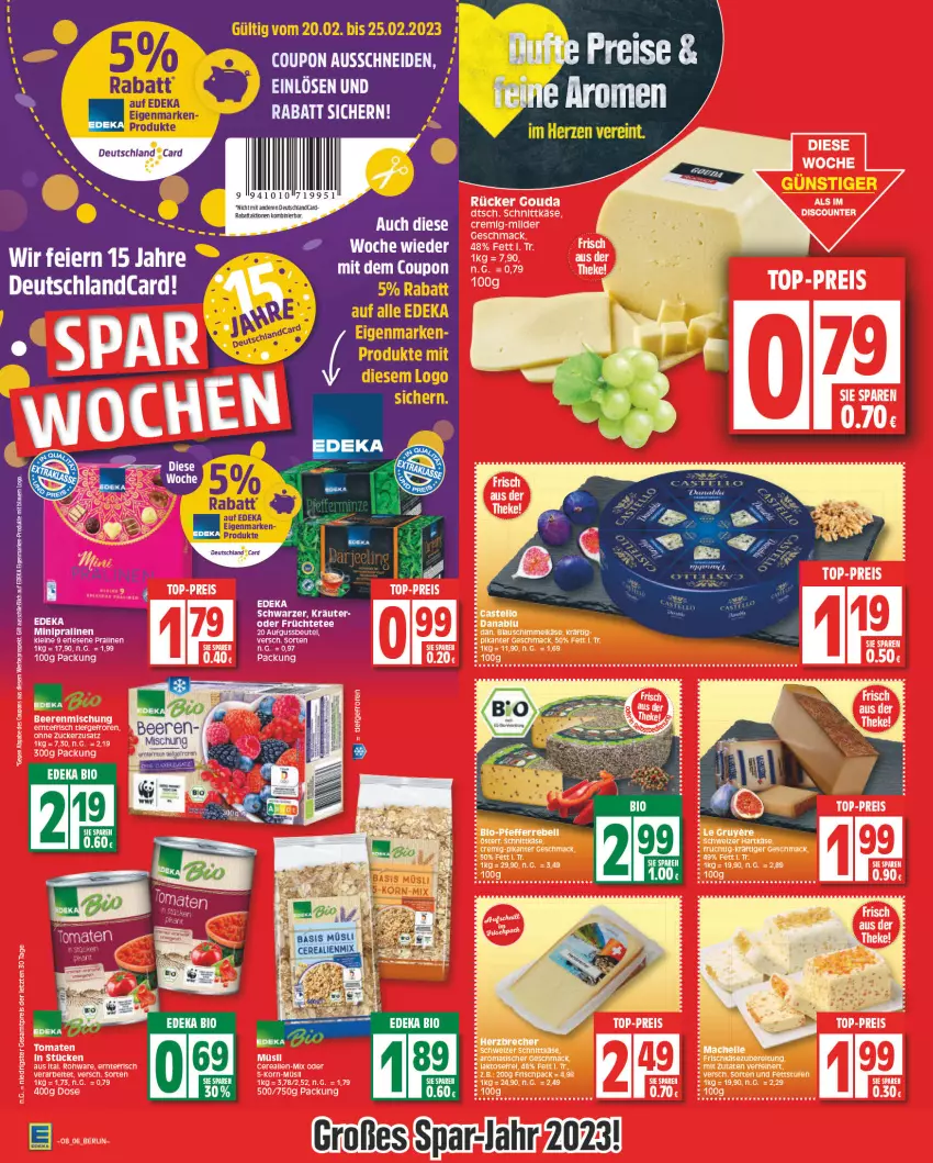 Aktueller Prospekt Edeka - Angebote der Woche - von 20.02 bis 25.02.2023 - strona 6 - produkty: bio, coupon, deka, deutschlandcard, edeka bio, eier, eis, reis, Ti, Yo