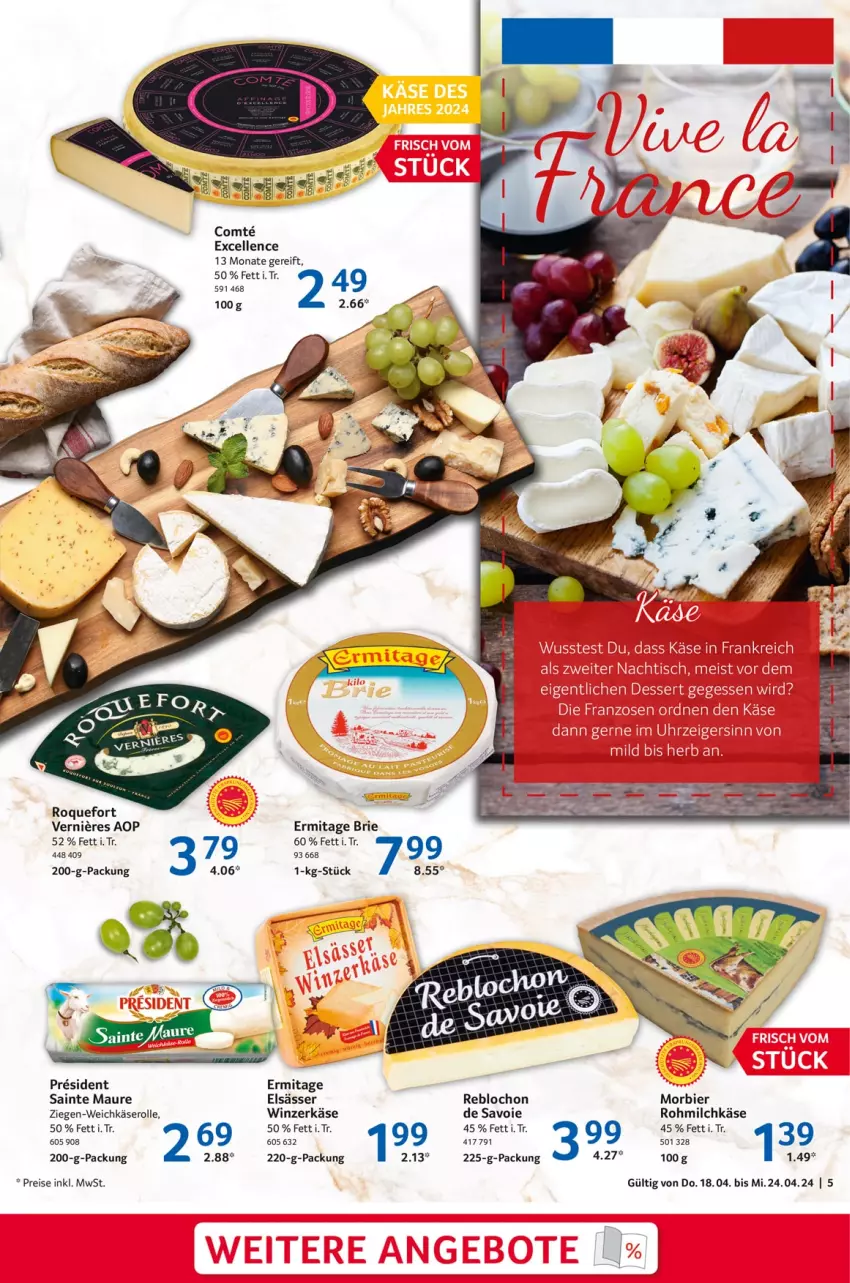 Aktueller Prospekt Selgros - Food - von 18.04 bis 24.04.2024 - strona 5 - produkty: bier, brie, eis, elle, Käse, milch, Morbier, reis, Ti, weichkäse