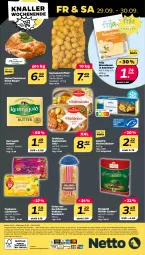 Gazetka promocyjna Netto - Woche 39 - Gazetka - ważna od 30.09 do 30.09.2023 - strona 32 - produkty: alle artikel ohne dekoration, angebot, butter, dekoration, dreistern, eis, elle, fisch, fischstäbchen, fleisch, Fleischerei, kartoffel, kartoffeln, kerrygold, korn, Ländertee, Maasdam, maasdamer, reis, sandwich, Schal, Schale, Schere, speisekartoffeln, tee, teekanne, Ti