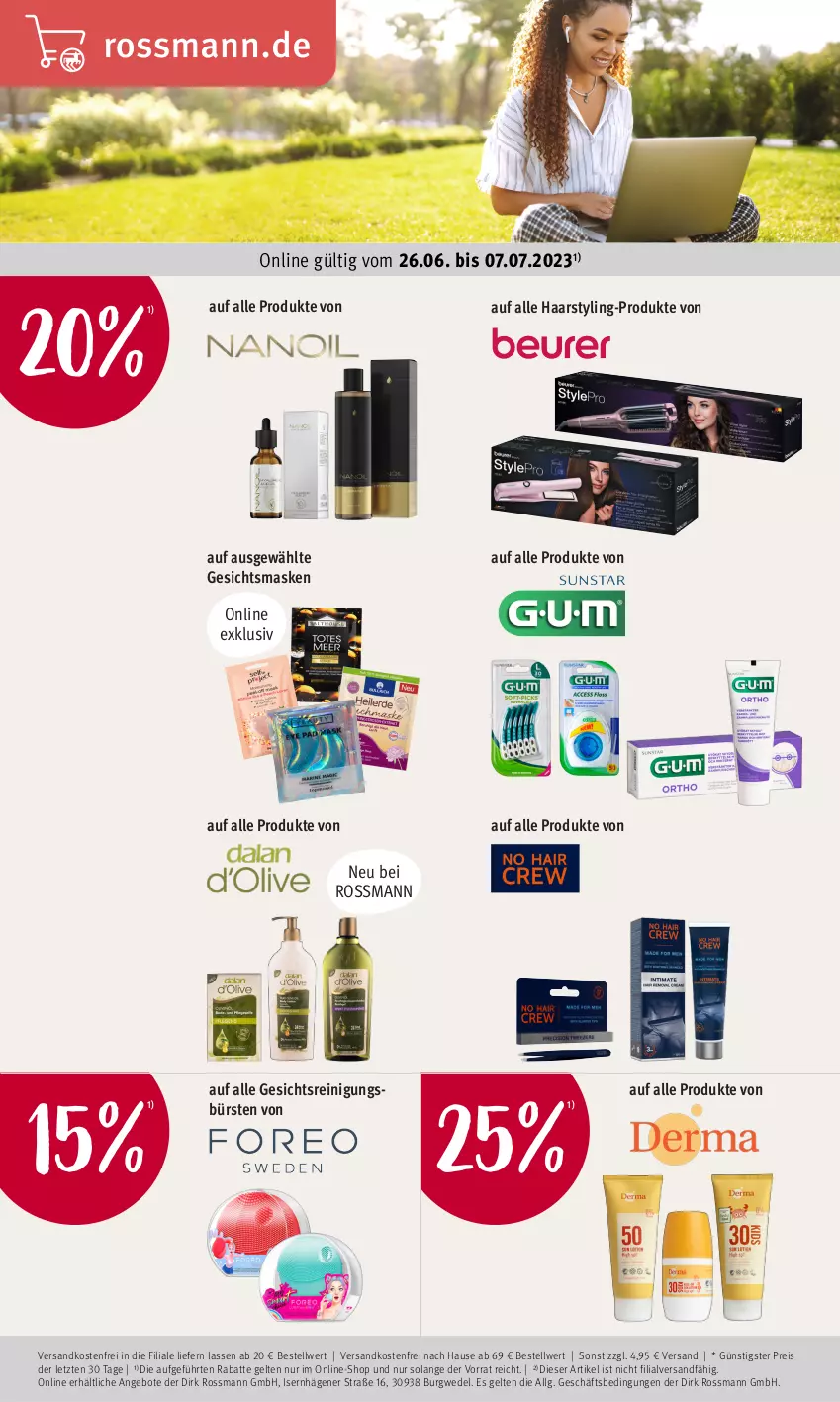 Aktueller Prospekt Rossmann - Prospekte - von 26.06 bis 30.06.2023 - strona 17 - produkty: angebot, angebote, bürste, bürsten, eis, Gesichtsmaske, Gesichtsreinigungsbürste, LG, Maske, ndk, Reinigung, reinigungsbürste, reis, Ti, versandkostenfrei, wedel, ZTE