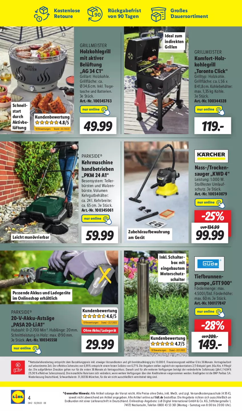 Aktueller Prospekt Lidl - Wochen-Highlights im Onlineshop - von 08.08 bis 14.08.2022 - strona 8 - produkty: akku, angebot, angebote, auer, batterie, batterien, Bau, Behälter, Brei, brunnen, bürste, bürsten, eis, elle, erde, grill, grillfläche, Holz, holzkohle, holzkohlegrill, Kohlegrill, ladegerät, Meister, ndk, Parkside, reis, rel, säge, Schal, Schale, Tasche, telefon, teller, Ti, Tiefbrunnenpumpe, Trockensauger, uhr