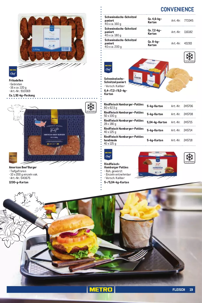 Aktueller Prospekt Metro - Eigenmarkensortiment - von 01.01.2023 bis 18.09.2024 - strona 19 - produkty: beef, braten, burger, dell, eis, elle, fleisch, frikadellen, gewürz, hamburger, lachs, rind, rindfleisch, schnitzel, schwein, schweine, Schweinelachs, Ti, wein, weine