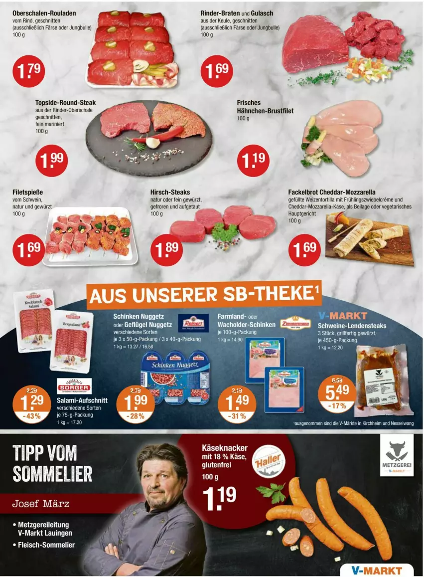 Aktueller Prospekt Vmarkt - Prospekte - von 31.07 bis 06.08.2025 - strona 3 - produkty: aufschnitt, braten, brot, brustfilet, cheddar, creme, filet, filets, gewürz, gulasch, hähnchen-brustfilet, ilag, Käse, knacker, mozzarella, natur, rel, rind, rinder, rouladen, salami, Schal, Schale, schinken, schnitten, schwein, steak, steaks, Ti, tortilla, Vegeta, wein, zwiebel